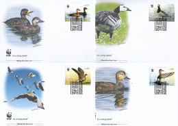 ISLANDE  2011  4 FDC WWF-CANARDS YVERT N°1225/1228 - FDC