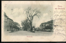 AK Ansbach, Promenade Mit Litfasssäule  - Ansbach