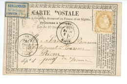 CARTE PRECURSEUR Envoyée à Serange Bonieux Tanneur à RIOM 63 De BERLANDIER Fabrique De Chapeaux à TARASCON SUR RHONE 13 - 1849-1876: Période Classique