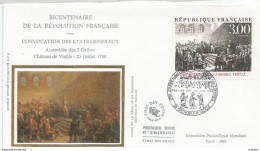 Cpa AL1 / First Day Cover Stamp / Enveloppe Timbrée Timbre Thème Révolution Française GRENOBLE VIZILLE Isère - Collections