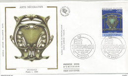 Cpa RX7 // First Day Cover Stamp / Enveloppe Timbrée Timbre Thème : ART DECORATIF Guimard Fonte NANCY - Collections