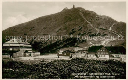 73817649 Schneekoppe Snezka CZ Mit Schlesierhaus Und Riesenbaude  - Czech Republic