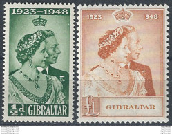 1948 Gibilterra Royal Silver Wedding 2v. MNH SG. N. 134/35 - Autres & Non Classés