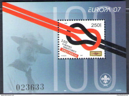 2007 EUROPA CEPT Albania - Shqiperia , Foglietto - Souvenir Sheet , 100 Anni Di - Other & Unclassified