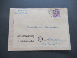 Bizone Am Post Nr.15 EF Tagesstempel Fröndenberg (Ruhr) 12.11.1945 Aufbrauch Alter 3.Reich Umschläge / Überklebt - Lettres & Documents