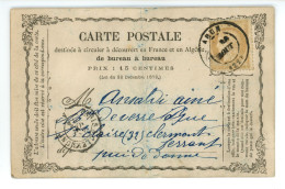 CARTE PRECURSEUR Envoi De Gustave BERTIN D' AHUN 23 CREUSE Pour ANSALDI Fabrique De Verre à CLERMONT FERRAND - 1849-1876: Classic Period