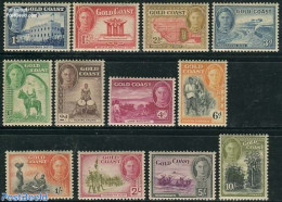 Gold Coast 1948 Definitives 12v, Unused (hinged), Nature - Performance Art - Science - Transport - Various - Fishing -.. - Poissons