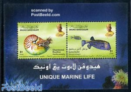 Brunei 2006 Marine Life S/s, Mint NH, Nature - Fish - Shells & Crustaceans - Poissons