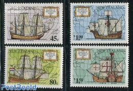 New Zealand 1992 Discovery 350th Anniversary 4v, Mint NH, History - Transport - Various - Explorers - Netherlands & Du.. - Neufs