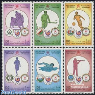 Oman 1988 Olympic Games 6v [++], Mint NH, Nature - Sport - Horses - Athletics - Football - Hockey - Olympic Games - Sh.. - Leichtathletik