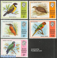 Solomon Islands 1975 Definitives, Birds 5v, Mint NH, Nature - Birds - Parrots - Isole Salomone (1978-...)