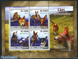 Sao Tome/Principe 2008 Dogs 4v M/s, Mint NH, Nature - Dogs - Sao Tome En Principe