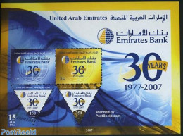 United Arab Emirates 2007 30 Years Emirates Bank S/s, Mint NH, Various - Banking And Insurance - Altri & Non Classificati