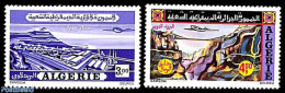 Algeria 1972 Airmail Definitives 2v, Mint NH, Transport - Aircraft & Aviation - Art - Bridges And Tunnels - Unused Stamps