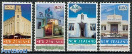 New Zealand 1999 Art Deco Buildings 4v, Mint NH, Art - Modern Architecture - Unused Stamps