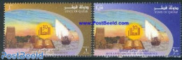 Qatar 2001 30 Years Independence 2v, Mint NH, Transport - Ships And Boats - Art - Castles & Fortifications - Boten