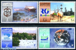 Qatar 2001 Environment 4v, Mint NH, Nature - Transport - Animals (others & Mixed) - Birds - Environment - Ships And Bo.. - Protezione Dell'Ambiente & Clima