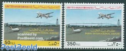 United Arab Emirates 2000 Airport 2v, Mint NH, Transport - Aircraft & Aviation - Vliegtuigen