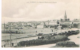 35   SAINT MALO  LES QUAIS ET L ESPLANADE DU BASSIN  1911 - Saint Malo