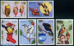 Nevis 1996 Christmas 6v, Mint NH, Nature - Religion - Birds - Christmas - Weihnachten