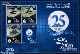 United Arab Emirates 2010 25 Years JAFZA 4v M/s, Mint NH, Various - Maps - Geografia