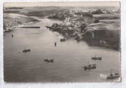 BELLE ILE EN MER  SAUZON  EN MORBIHAN  VUE AERIENE  L'ENTREE DU PORT CARTE  CIRCULEE - Belle Ile En Mer