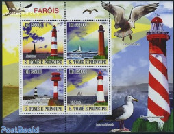 Sao Tome/Principe 2008 Lighthouses 4v M/s, Mint NH, Transport - Various - Ships And Boats - Lighthouses & Safety At Sea - Boten