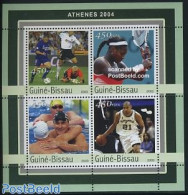 Guinea Bissau 2003 Olympic Games 4v M/s, Mint NH, Sport - Basketball - Football - Olympic Games - Swimming - Tennis - Pallacanestro