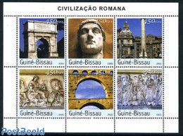 Guinea Bissau 2003 Roman Civilisation 6v M/s, Mint NH, History - Archaeology - Art - Architecture - Bridges And Tunnel.. - Arqueología