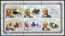 Guinea Bissau 2008 Road Pioneers 6v M/s, Mint NH, Sport - Transport - Cycling - Automobiles - Motorcycles - Cycling