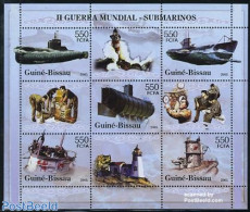 Guinea Bissau 2005 Submarines 5v M/s (other Subjects On Tabs), Mint NH, History - Transport - Various - World War II -.. - 2. Weltkrieg