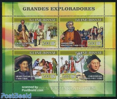 Guinea Bissau 2007 Explorers 4v M/s, Mint NH, History - Various - Explorers - Maps - Onderzoekers