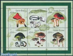 Guinea Bissau 2001 Mushrooms 6v M/s, Mint NH, Nature - Mushrooms - Pilze