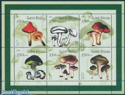 Guinea Bissau 2001 Mushrooms 6v M/s, Mint NH, Nature - Mushrooms - Funghi