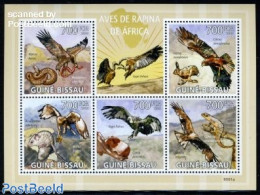 Guinea Bissau 2009 Birds Of Prey 5v M/s, Mint NH, Nature - Birds - Birds Of Prey - Rabbits / Hares - Snakes - Guinea-Bissau