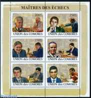 Comoros 2008 Chess Masters 6v M/s, Mint NH, Sport - Chess - Schaken