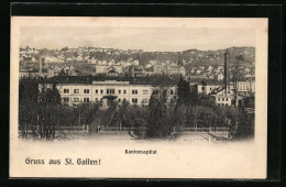 AK St. Gallen, Kantonsspital Mit Ortsblick Aus Der Vogelschau  - Saint-Gall