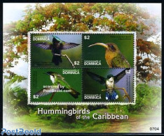 Dominica 2007 Hummingbirds 4v M/s, Mint NH, Nature - Birds - Dominicaine (République)