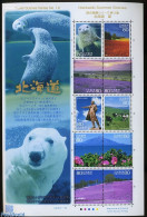 Japan 2011 Hokkaido Summer Scenes (travel Scenes No. 12) M/s, Mint NH, Nature - Cattle - Flowers & Plants - Sea Mammal.. - Ungebraucht