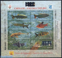 Brazil 1999 Fish 8v M/s, Hologram, Mint NH, Nature - Various - Fish - Holograms - Unused Stamps