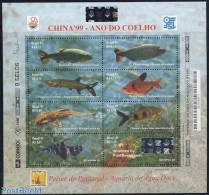 Brazil 1999 Fish 8v M/s, Hologram, Mint NH, Nature - Various - Fish - Holograms - Nuovi