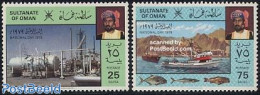 Oman 1979 National Day 2v, Mint NH, Nature - Science - Transport - Fish - Fishing - Chemistry & Chemists - Ships And B.. - Fishes
