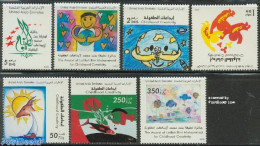 United Arab Emirates 2002 Childhood Creativity 7v, Mint NH, Nature - Transport - Fish - Ships And Boats - Art - Childr.. - Poissons