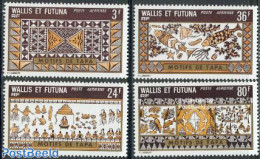 Wallis & Futuna 1975 Tapa Textiles 4v, Mint NH, Various - Textiles - Textil