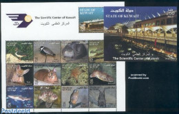 Kuwait 2002 Scientific Center 2s/s, Mint NH, Nature - Animals (others & Mixed) - Bats - Birds - Cat Family - Crocodile.. - Fishes