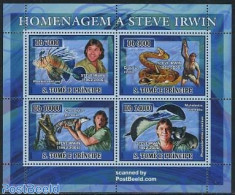 Sao Tome/Principe 2007 Steve Irwin 4v M/s, Mint NH, Nature - Animals (others & Mixed) - Birds - Fish - Reptiles - Snakes - Fishes