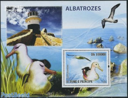 Sao Tome/Principe 2008 Albatross Bird S/s, Mint NH, Nature - Various - Birds - Lighthouses & Safety At Sea - Vuurtorens