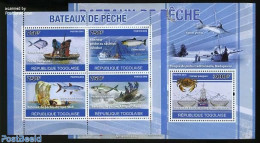 Togo 2010 Fishing Boats 2 S/s, Mint NH, Nature - Transport - Fish - Fishing - Ships And Boats - Poissons