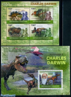 Togo 2010 Charles Darwin 2 S/s, Mint NH, History - Nature - Explorers - Prehistoric Animals - Onderzoekers
