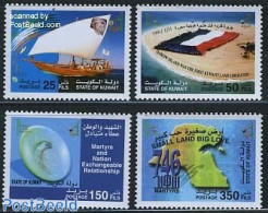 Kuwait 2003 Martyrs 4v, Mint NH, Transport - Various - Ships And Boats - Maps - Boten